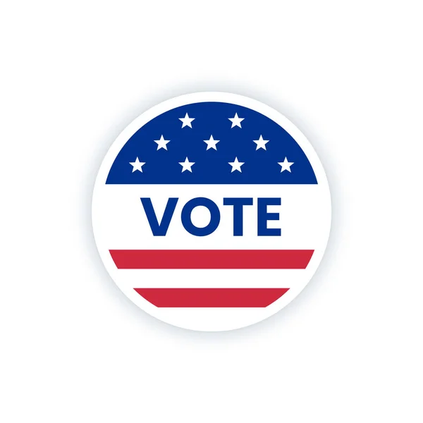American Vote Sticker Usa Flag Word Vote Voting Sticker Label — Stock Vector