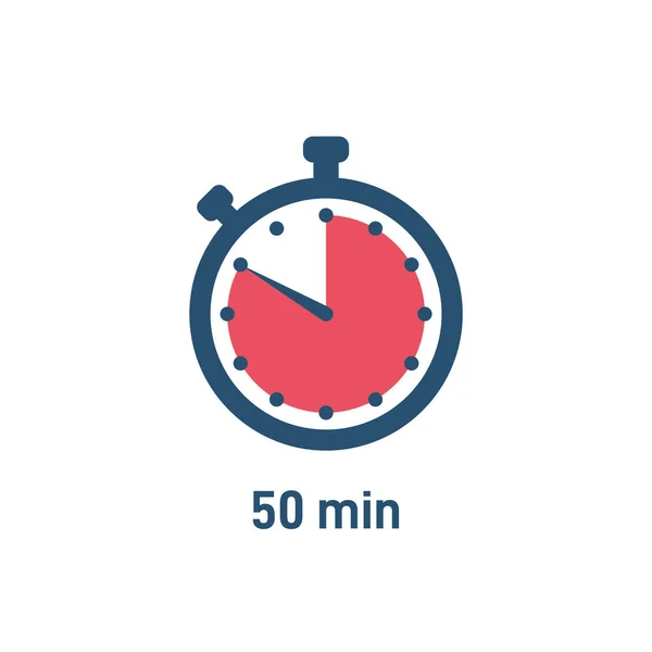 Set Ikon Stopwatch Menunjukkan Waktu Menit Atau Detik Merah Dan - Stok Vektor