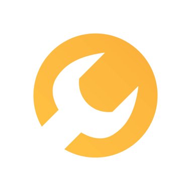 Tamirci ikonu. İngiliz anahtarı ya da anahtar dairesi. Tamir hizmeti ya da bakım konsepti. Bakım logosu veya simgesi. Vektör illüstrasyonu