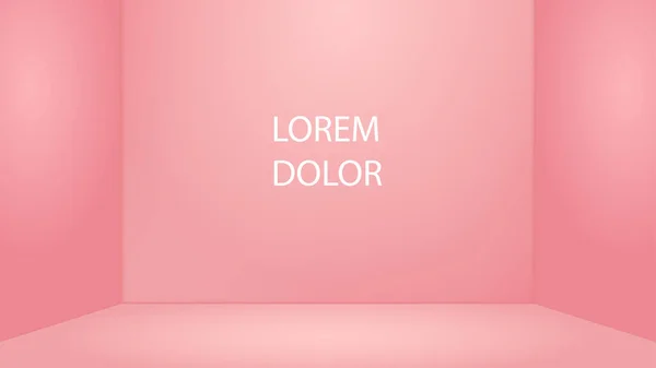 Pinkfarbener Leerer Raum Hintergrund Minimalistisches Design Interieur Hintergrund Gradientenlicht Wand — Stockvektor