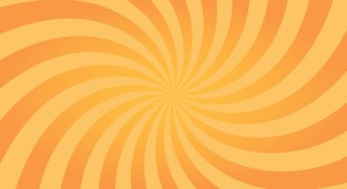 Sarı ışınlı güneş patlaması arka planı. Işınlar ile dönen spiral eğimli arkaplan.