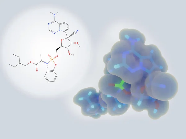 Nucleosídeo Análogo Remdesivir Considerado Fármaco Antiviral Promissor Para Tratamento Infecções — Fotografia de Stock