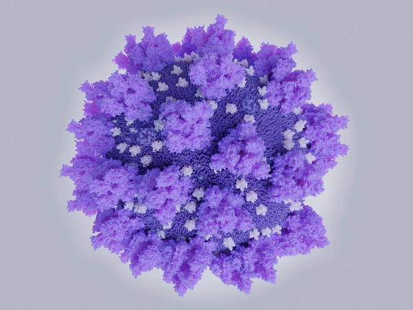 Representación Precisa Del Coronavirus Sars Cov Con Proteínas Superficie Unidas — Foto de Stock