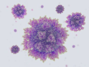 Coronavirues, COVID-19. SARS-CoV-2 virüsünün 3 yüzey proteini var. Lipid bilayer 'a bağlanmış. En büyüğü çivi (S) proteini. Kaynak: PDB girdileri 6vsb, 5x29. 