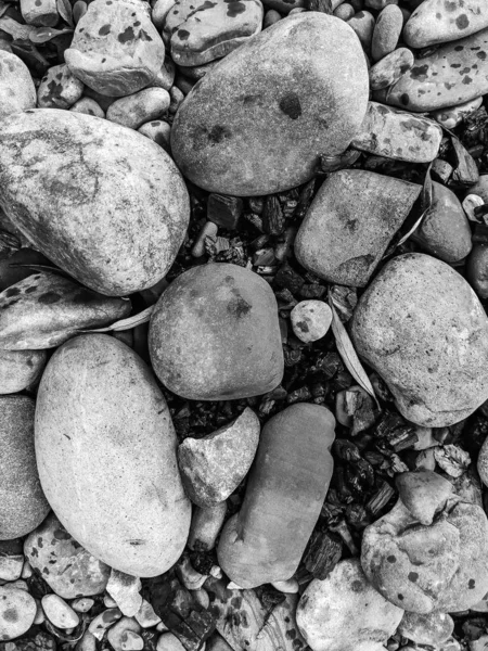 Sfondo spiaggia di ghiaia, pavimento in pietra. Natura astratta ciottoli ba — Foto Stock