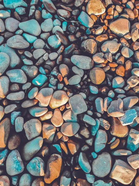 Sfondo spiaggia di ghiaia, pavimento in pietra. Natura astratta ciottoli ba — Foto Stock