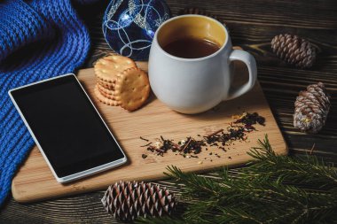 çay ve tatlı Noel dekorasyon Merkezi smartphone