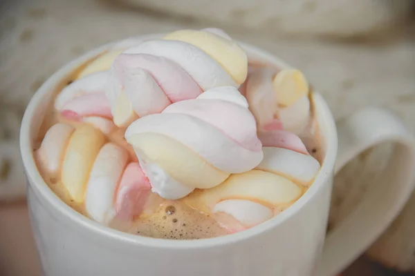 Heiße Schokolade mit Marshmallow — Stockfoto