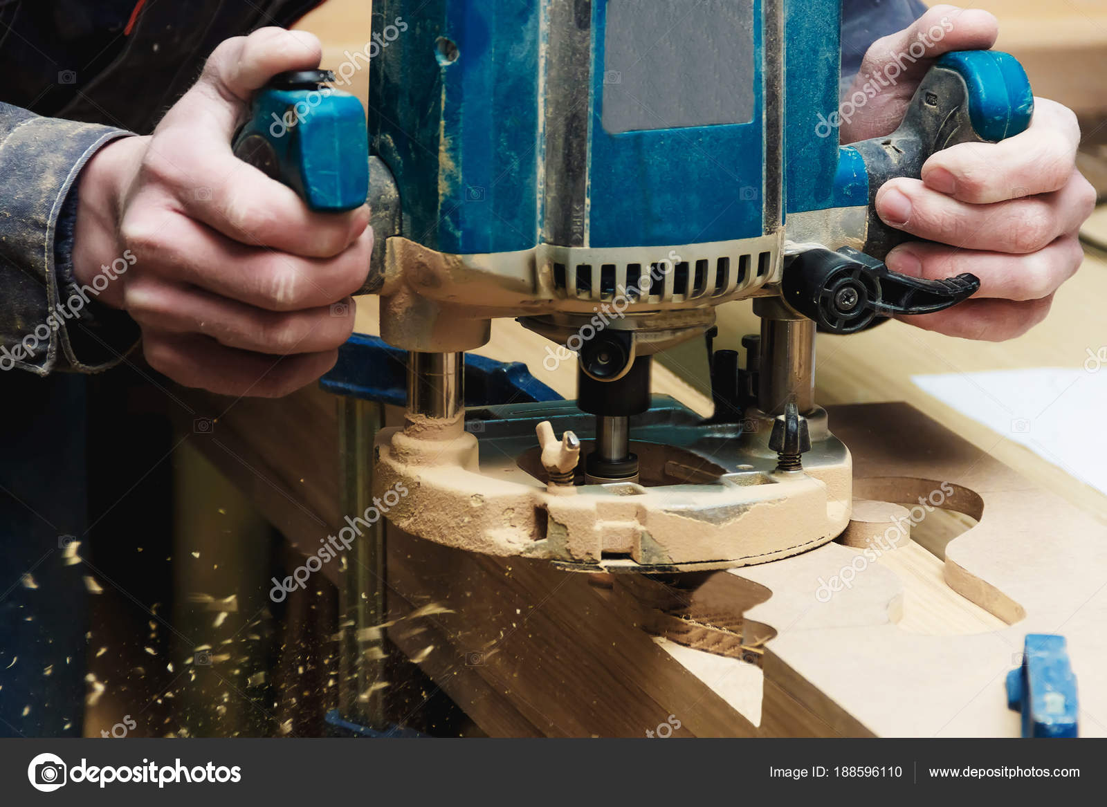 Carpenter Working of Manual Milling Machine in Carpentry Workshop