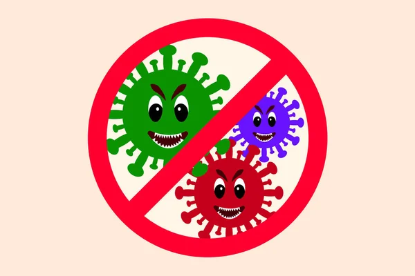 2019-nCoV virus with stop sign. from Wuhan novel coronavirus. pandemic outbreak in china. vector illustration. — Stock vektor