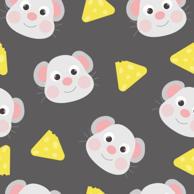 Fare ve peynir ile şirin seamless modeli.