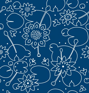 Kontur sorunsuz çiçek doku