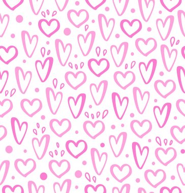 Sorunsuz arka plan üzerinde pembe Kalpler