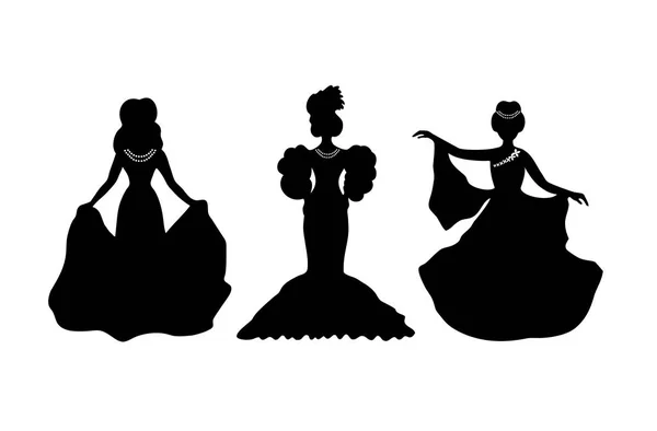 Black woman silhouettes — Stock Vector