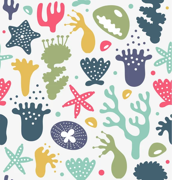 Récifs coralliens motif coloré — Image vectorielle