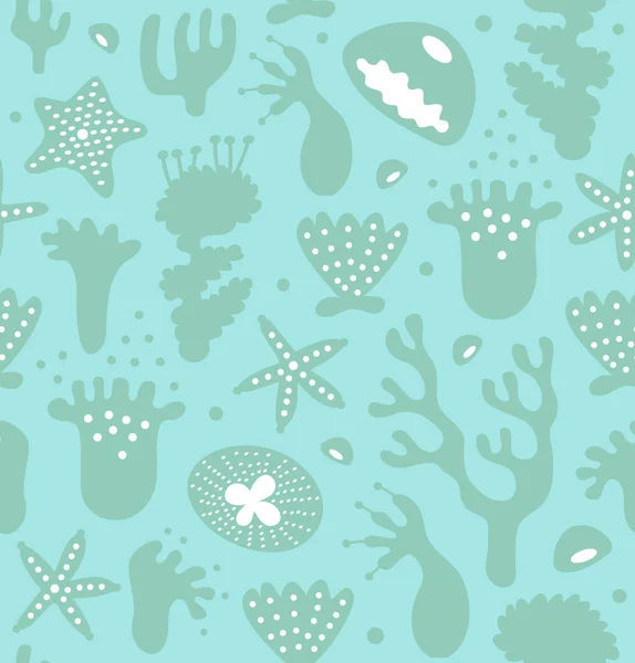 Coral reefs seamless pattern — Stock Vector