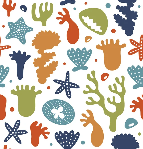 Pattern with coral reefs — Stock Vector