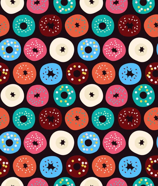 Seamless pattern with doughnuts — Stock Vector