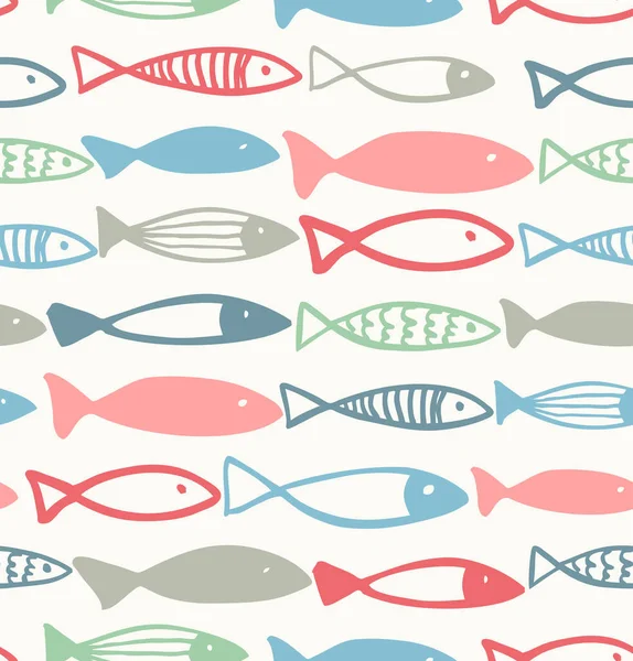 Modèle sans couture avec des poissons — Image vectorielle