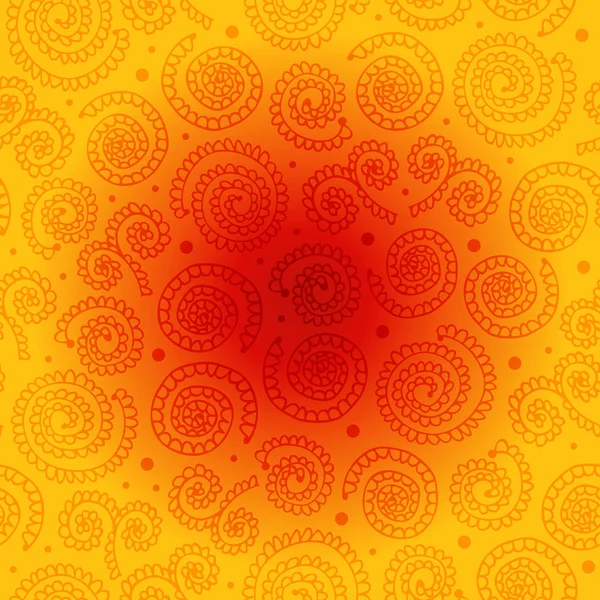 Oranje achtergrond met spiralen — Stockvector