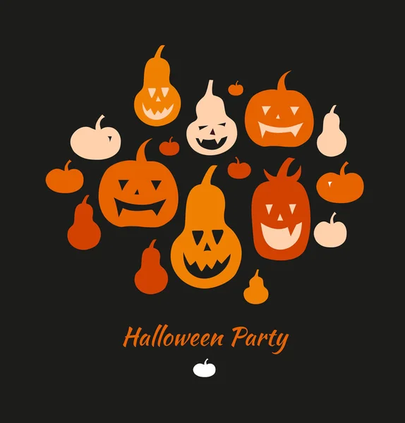 Carte Halloween avec citrouilles — Image vectorielle