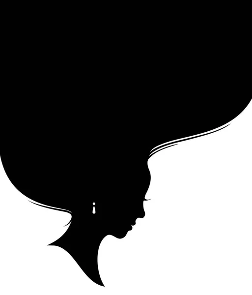 Vintage woman head silhouette — Stock Vector