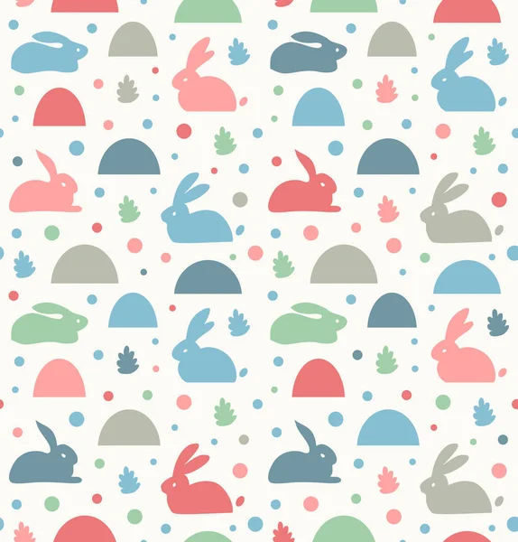 Pattern with white rabbits — Stock Vector