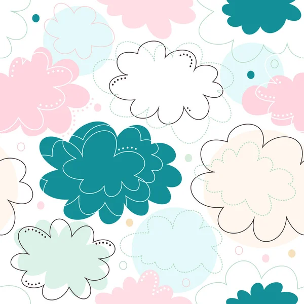 Pattern with fantasy clouds — Stock Vector