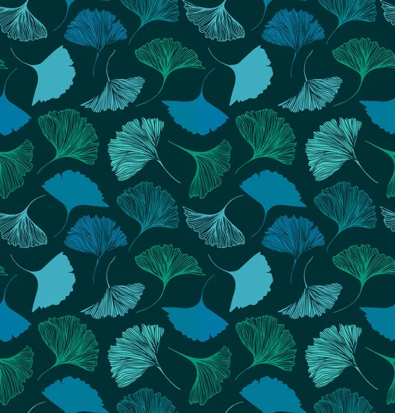 Patrón con hojas de Ginkgo — Archivo Imágenes Vectoriales