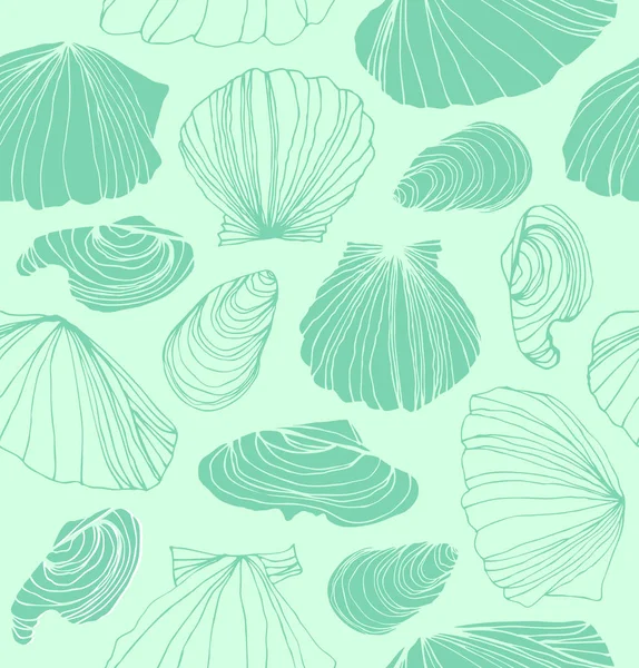 Patrón marino con conchas marinas — Archivo Imágenes Vectoriales