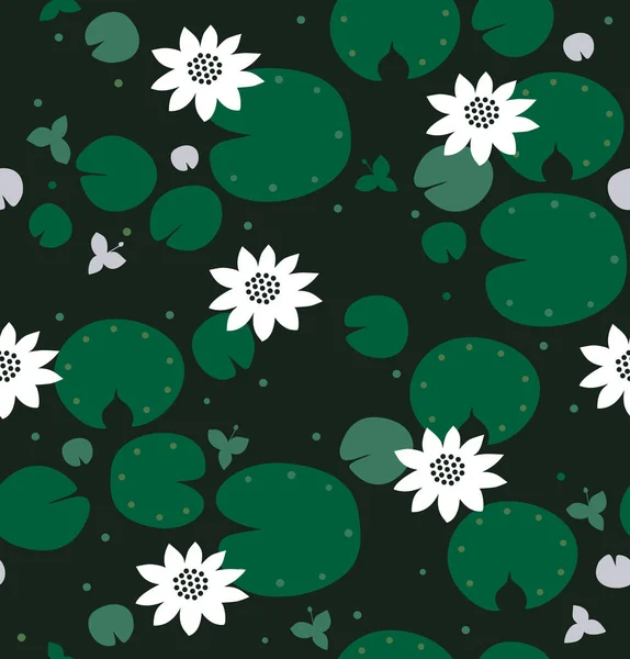 Texture florale avec nénuphars — Image vectorielle