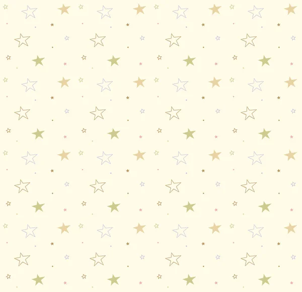 黄色的无缝背景上的星星 — 图库矢量图片