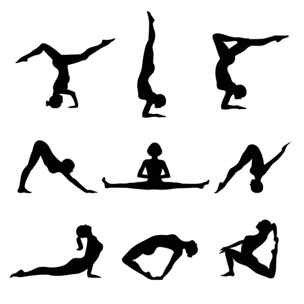 Yoga Poses Silhouettes Stock Vector Image by ©Dazdraperma #1262997