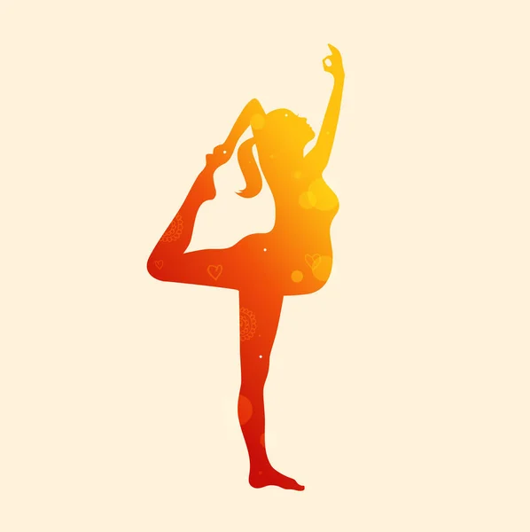 Gravid kvinna i yoga position — Stock vektor