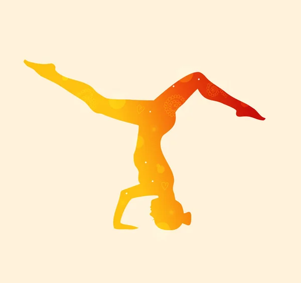 Mujer en posición de yoga — Vector de stock