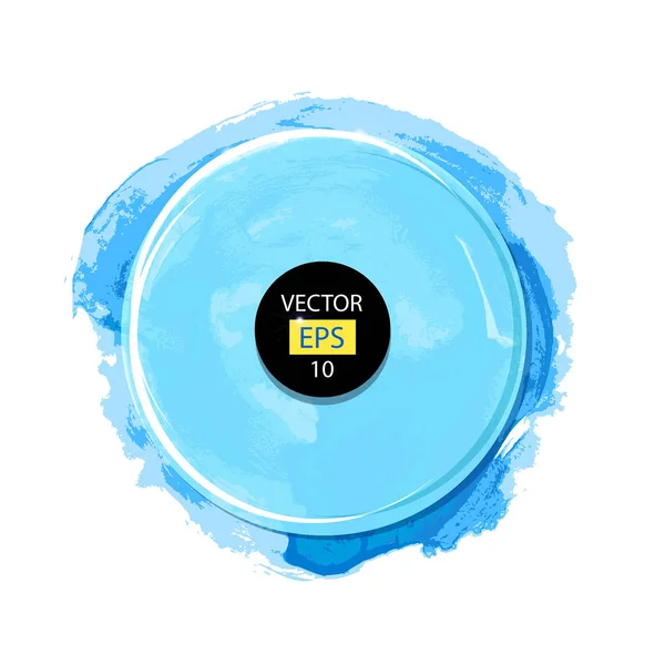 青い水彩サークル 光沢のあるバナー ラウンドの装飾的なベクトル要素 — ストックベクタ