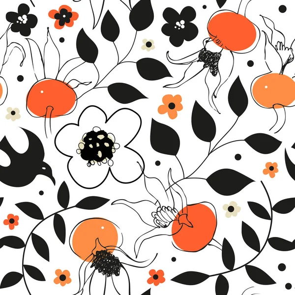 Fondo con bayas de otoño — Vector de stock