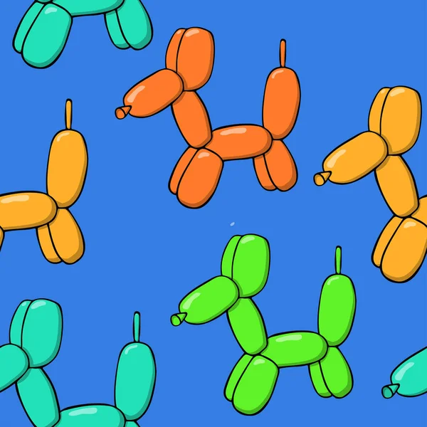 Palloncino cane modello senza soluzione di continuità. illustrazione vettoriale multicolore — Vettoriale Stock