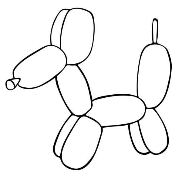 Outline balloon dog for party. isolated vector illustration — Stock Vector