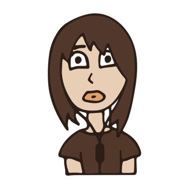 Kulaklıkla müzik dinleyen sevimli çizgi film kızı. beyaz arkaplan izole hisse vektörü çizimi