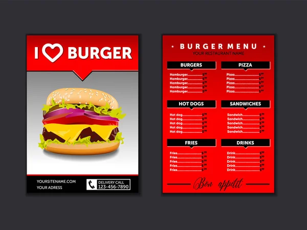 A4 boyutunda ahşap arka plan vektör şablonu fast food loft menü broşür tasarımı. Düzen Tasarımı.