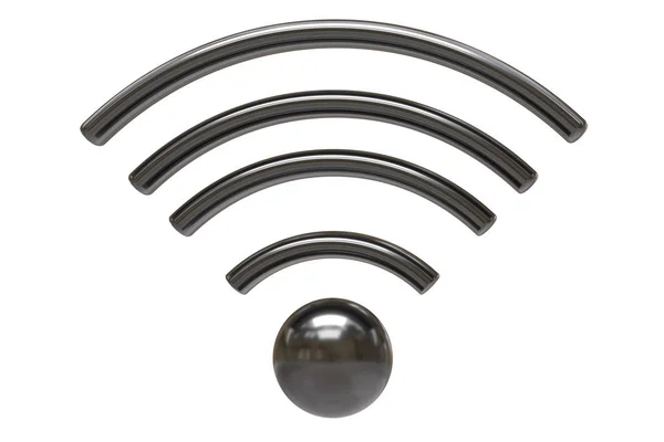 Серый знак Wi-Fi на белом фоне. Изолированный 3D рендеринг . — стоковое фото