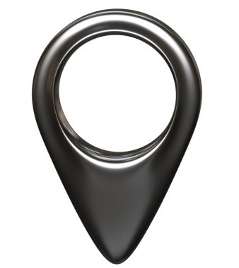 Gri harita işaretleyicisi 3D pin. Konum sembolü beyaz arkaplanda izole edildi. Web konum noktası, işaretçi. 3d oluşturma.