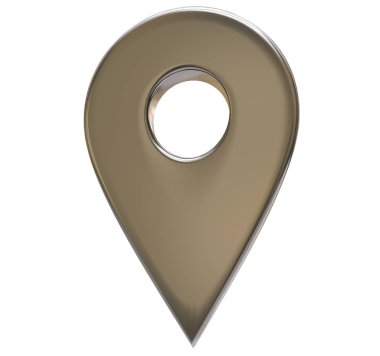 Gri harita işaretleyicisi 3D pin. Konum sembolü beyaz arkaplanda izole edildi. Web konum noktası, işaretçi. 3d oluşturma.