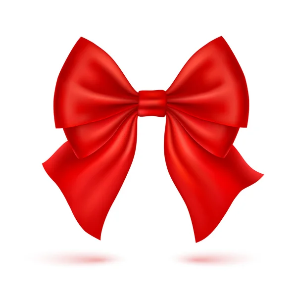 白い背景上に分離されて現実的な赤い弓. — Stock fotografie