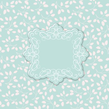 Davetiye kartı şablonu yaprakları ile. Hat öğeleri. etiket.