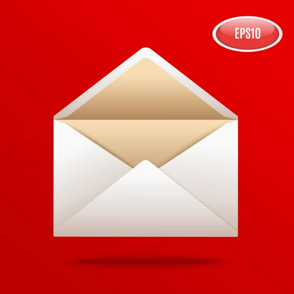 赤い背景に文字用の封筒 — ストックベクタ