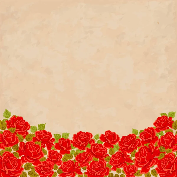 Uitnodiging, wenskaartsjabloon met rozen. vector — Stockvector