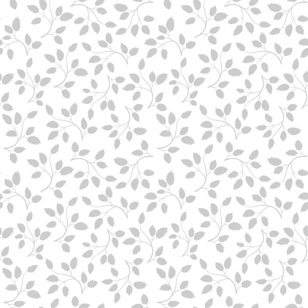 Seamless pattern with grey leaves — Stock Vector