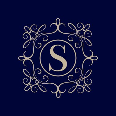 Zarif monogram tasarım şablonu. Monogram düğün.